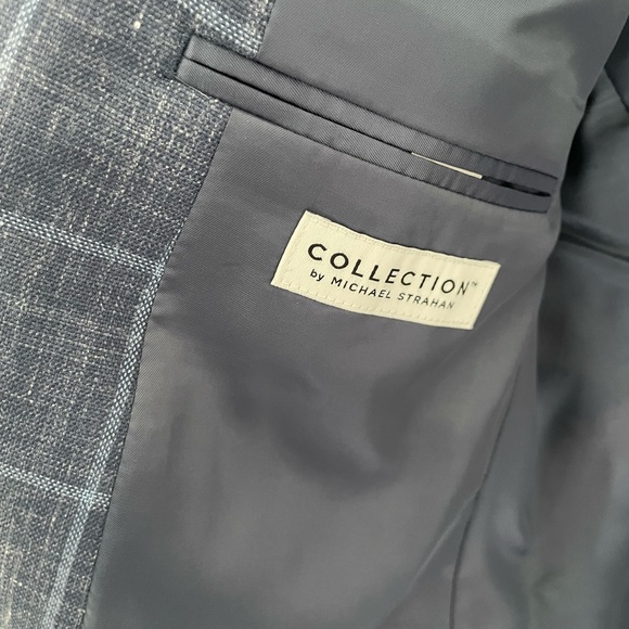 Collection by Michael Strahan | Blue Windowpane Suit Jacket for Boys | Size 14 - Picture 9 of 11